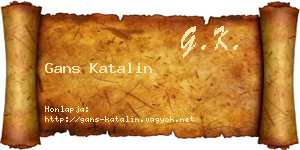 Gans Katalin névjegykártya